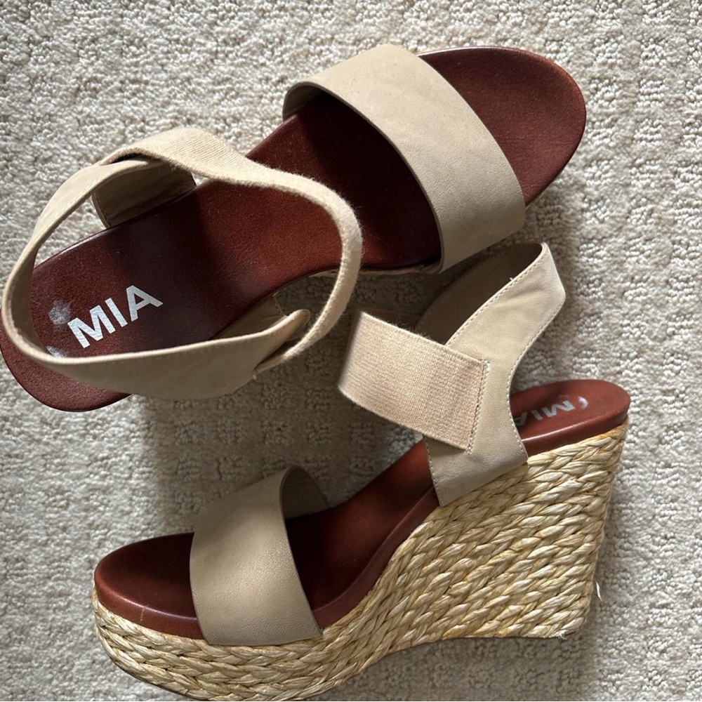 MIA Beige Wedge Sandals
